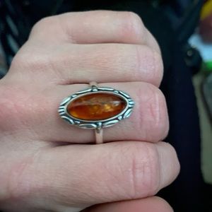 Sterling Silver Amber ring
